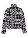 Max & Co Floral-print Roll-neck Top In Black