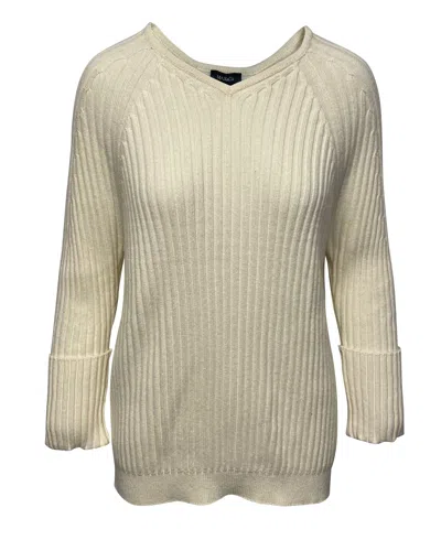 Max & Co Knit Sweater In Cream Viscose In Beige