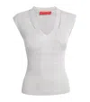 Max & Co Knitted Cut-out Top In Gray