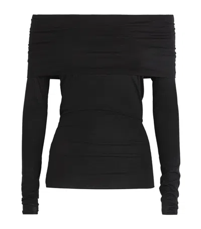 Max & Co Knitted Off-the-shoulder Top In Black