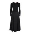 Max & Co Knitted Pleated Midi Dress In Black