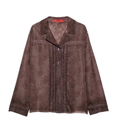 Max & Co . Lace-trim Shirt In Brown