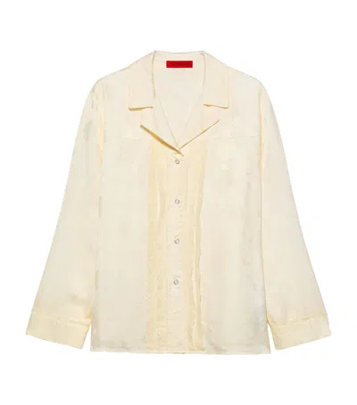 Max & Co . Lace-trim Shirt In Yellow
