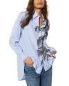 Max & Co . Lambert Woman Shirt Light Blue Size 8 Cotton In White