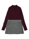 Max & Co Layered Dress In Burgundy
