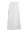 Max & Co Linen Belted Midi Skirt In White