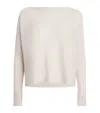 Max & Co Linen-blend Boat-neck Sweater In Beige