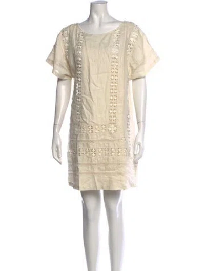 Pre-owned Max & Co Linen Mini Dress In Neutrals