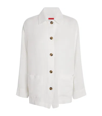 Max & Co Linen Overshirt In White