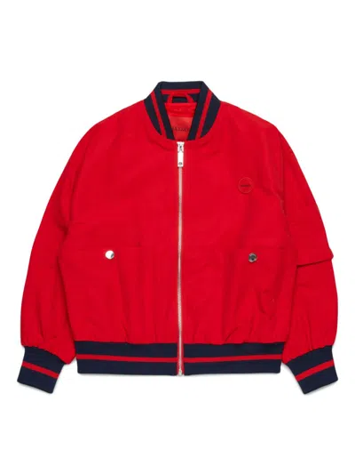 Max & Co Kids' Logo-appliqué Bomber Jacket In Red