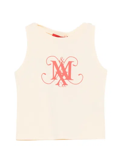 Max & Co Kids' Logo-detail Tank Top In Neutral