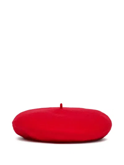 Max & Co Logo-embroidered Beret In Red