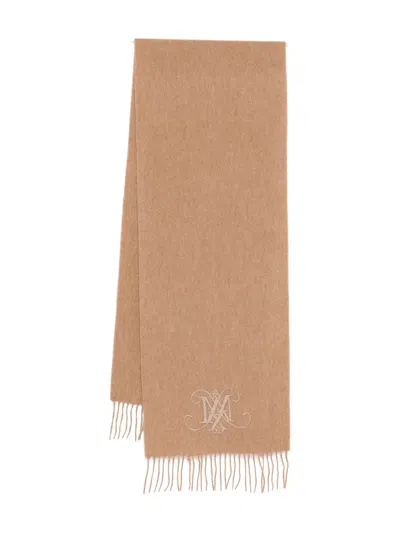 Max & Co Kids' Logo Embroidered Scarf In Brown