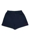 Max & Co Branded Fleece Shorts In Blue