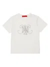 Max & Co T-shirt In Jersey Con Maxi Stemma In White