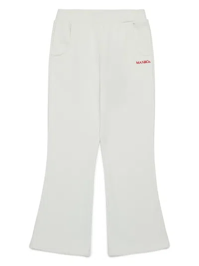 Max & Co Kids' Logo-embroidered Track Pants In White