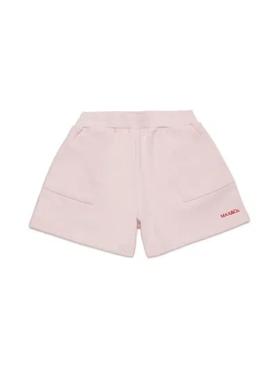 Max & Co Kids' Logo-embroidered Track Shorts In Pink