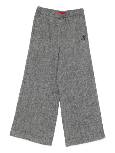 Max & Co Kids' Logo-embroidered Trousers In Gray