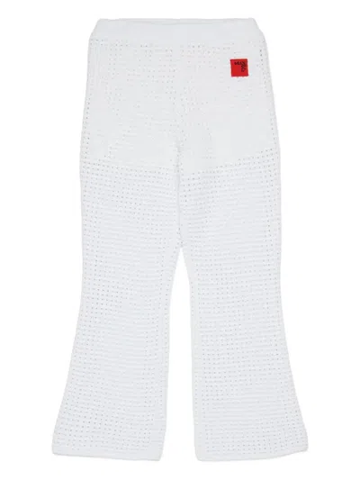 Max & Co Kids' Logo Open-knit Trousers In Multi