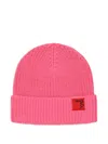 Max & Co Logo-patch Beanie In Pink