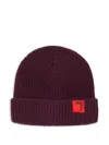 Max & Co Logo-patch Beanie In Burgundy