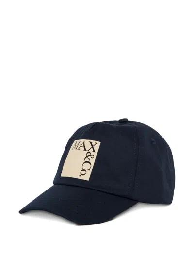 Max & Co Kids' Logo Patch Cap In Blue