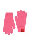 Max & Co Logo-patch Gloves In Pink