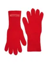 Max & Co Logo-patch Knitted Gloves In Red