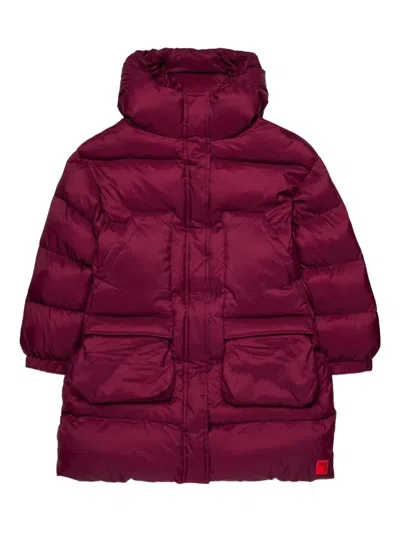 Max & Co Kids' Logo-patch Padded Coat In Red