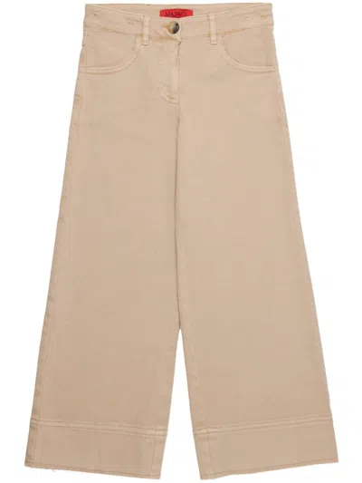 Max & Co Kids' Logo-patch Trousers In Beige