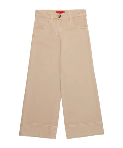 Max & Co Logo-patch Trousers In Nude