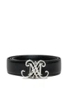 Max & Co Logo-plaque Leather Belt In Black
