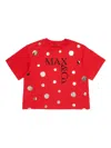 Max & Co T-shirt With Logo And Metallic Polka Dots In Red