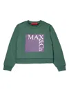 Max & Co Logo-print Cotton Sweatshirt In Green