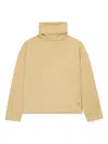 Max & Co Logo-print Lurex Roll-neck Top In Neutrals