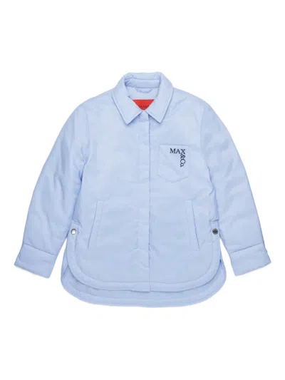 Max & Co Kids' Logo-print Padded Jacket In Blue