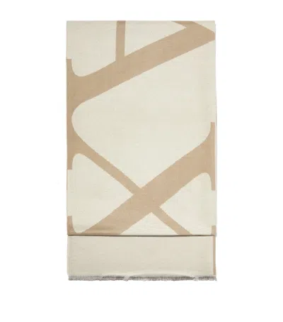 Max & Co Logo Scarf In Neutral