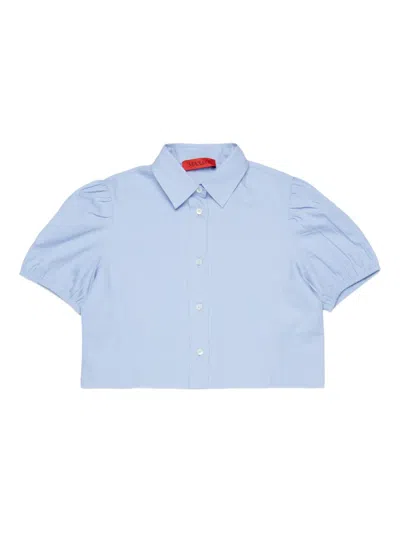 Max & Co Kids' Logo Short-sleeve Shirt In Blue
