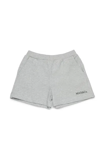 Max & Co Kids' Logo Sweatshirt Shorts In Gray
