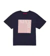 Max & Co Logo-print Cotton T-shirt In Navy
