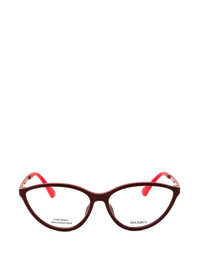 Max & Co Logo-detail Cat-eye Glasses In Burgundy