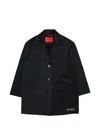 Max & Co 로고 프린트 더블 브레스티드 코트 In Black