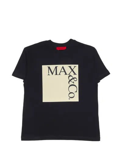 Max & Co Kids' Logo-print T-shirt In Black