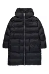 Max & Co Logo-embroidered Hooded Padded Coat In Black