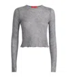 Max & Co Long-sleeve Crop Top In Gray