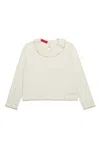 Max & Co Ruffle-collar Cotton Top In White