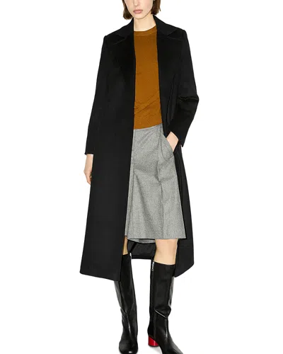 Max & Co . Longrun Wool Double Breasted Belted Coat In Black