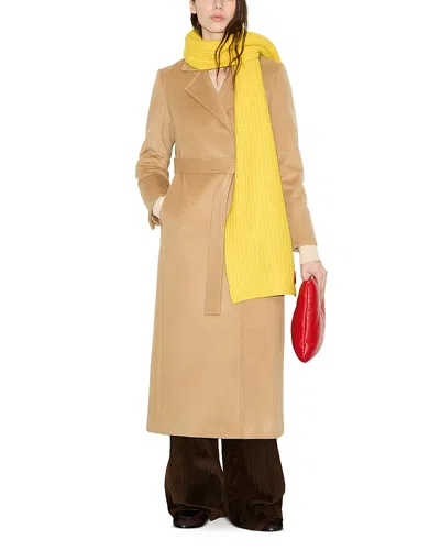Max & Co . Longrun Wool Double Breasted Belted Coat In Neutral