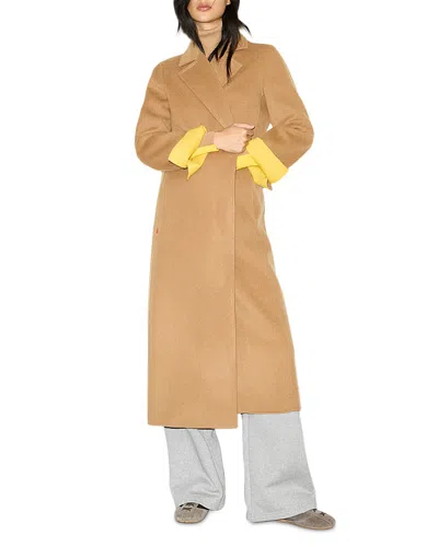 Max & Co . Longrundbl Double Faced Wool Long Coat In Brown
