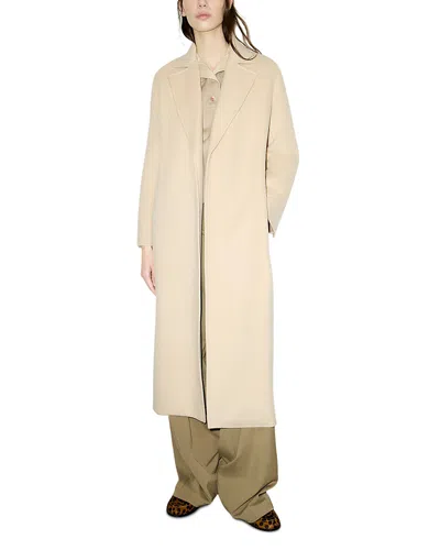Max & Co . Longrundbl Double Woven Wool Long Coat In Neutral